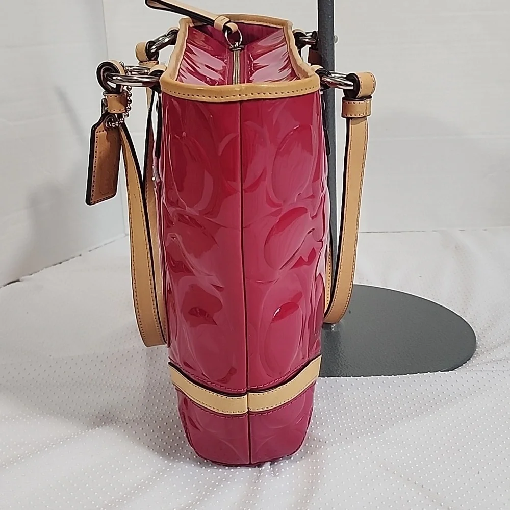 Coach 22322 Peyton Patent Leather Tote Magenta